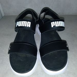 Puma Lily Sling Back Womens Black/White sz 10 Black Casual Sandals
